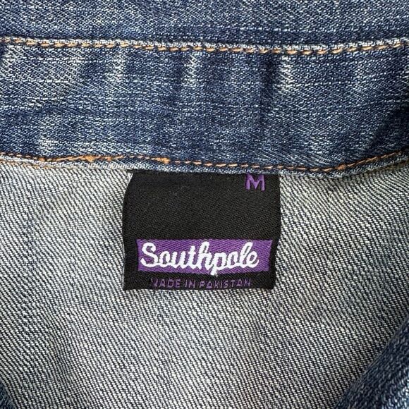 Vintage Y2K SouthPole Embroidered Jean Jacket - Size Medium - Picture 10 of 10